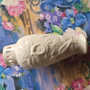 Lenox Cream Floral Ceramic Vase